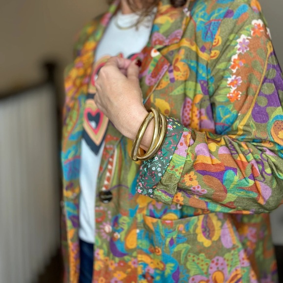 Like New Ivy Jane corduroy floral boho blazer - Picture 2 of 9